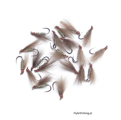 Bardzo mała sucha mucha wędkarska chruścik na lipienie na San na jesień zime